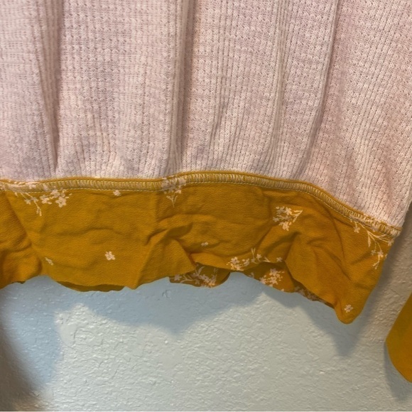 Free People Auxton Waffle Knit Wrap Mixed Media Top - Picture 10 of 15